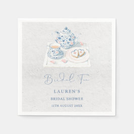 Vintage French Toile Chinoiserie Bridal Tea Shower Serviette