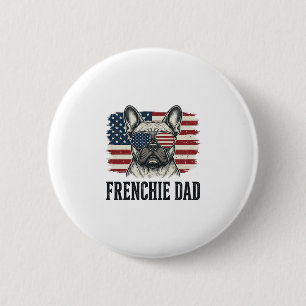 Vintage Frenchie Dad Patriotic Bulldog Shirt_1 Button