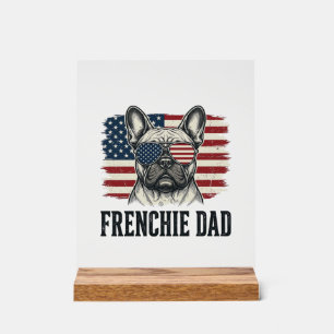 Vintage Frenchie Dad Patriotisches Bulldog-Shirt_1 Acrylschild