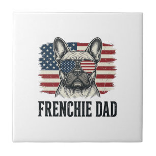 Vintage Frenchie Dad Patriotisches Bulldog-Shirt_1 Fliese