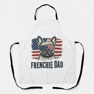 Vintage Frenchie Dad Patriotisches Bulldog-Shirt_1 Schürze