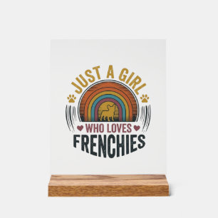 Vintage-Frenchie-Hundeliebhaber-Shirt-Design für M Acrylschild