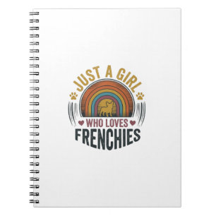 Vintage-Frenchie-Hundeliebhaber-Shirt-Design für M Notizblock