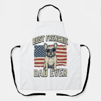 Vintage Frenchie Papa Amerikanische Flagge Schürze