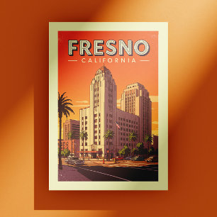 Vintage Fresno Kalifornien Postkarte