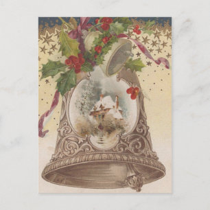Vintage Freudige Weihnachtsglocke Feiertagspostkarte