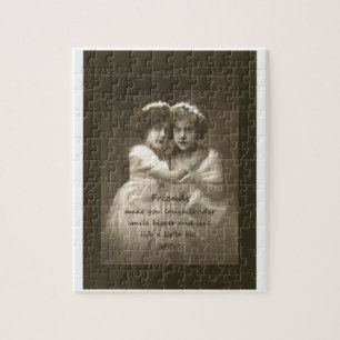 Vintage-Freunde Inspirierendes Freundschaftszitat Puzzle