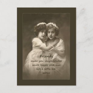 Vintage Freunde Zitat zur Inspiration Postkarte