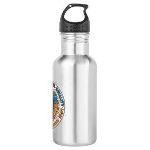 Vintage Freundlichkeit Frieden Gleichheit Blumen-S Edelstahlflasche