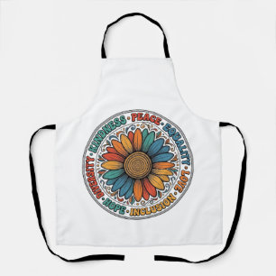 Vintage Freundlichkeit Frieden Gleichheit Blumen-S Schürze