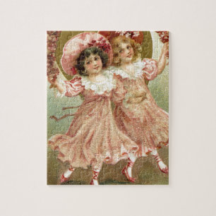 Vintage Freundschaft des Valentines Tages Puzzle