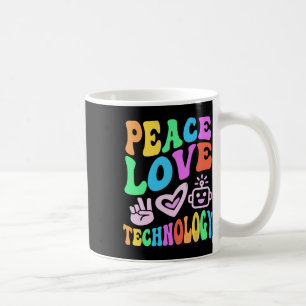 Vintage-Frieden-Liebe-Technologie-Retro-Computer-L Kaffeetasse