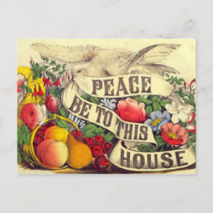 Vintage "Frieden sei mit diesem Haus" - Postkarte