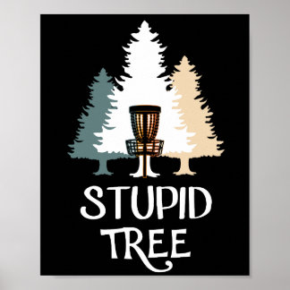 Vintage Frisbee Disc Golf Dummer Baum Poster
