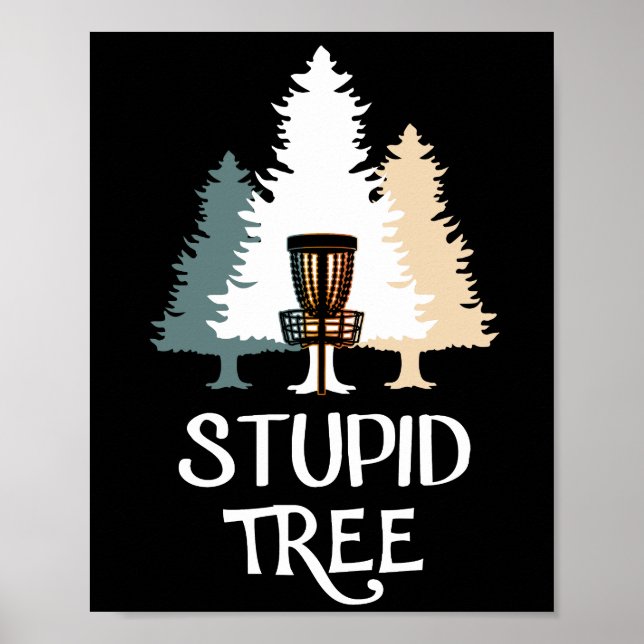 Vintage Frisbee Disc Golf Dummer Baum Poster (Vorne)