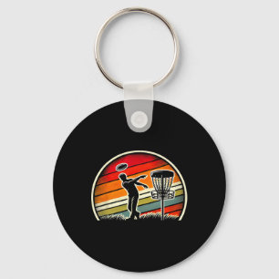 Vintage-Frisbee-Golf-Spieler Sport Disc Golf Sket Schlüsselanhänger