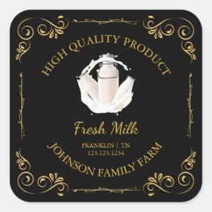 Vintage Frische Milchbörse Quadratischer Aufkleber