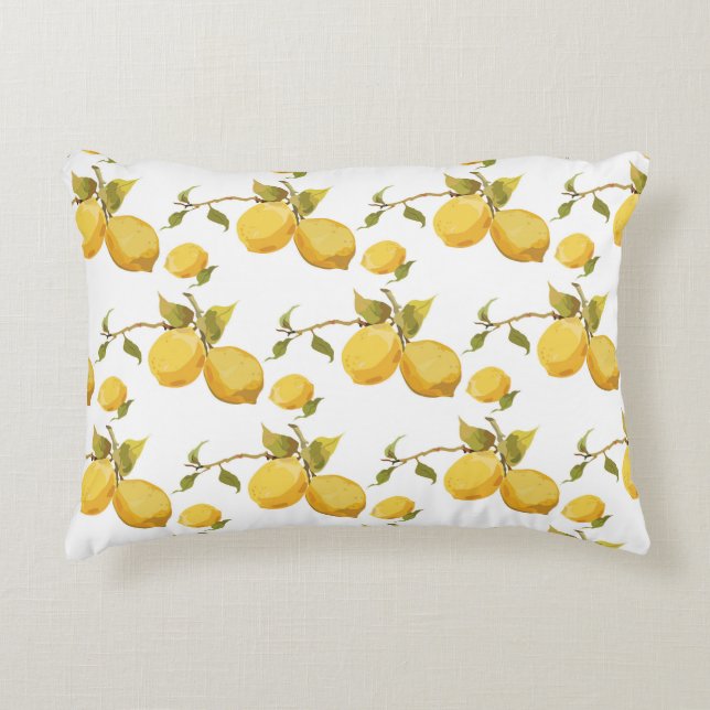 Vintage frische Zitronen: einfaches Design Dekokissen (Vorderseite)