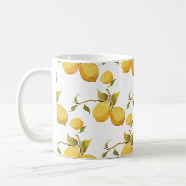 Vintage frische Zitronen: einfaches Design Kaffeetasse (Links)