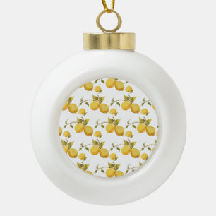 Vintage frische Zitronen: einfaches Design Keramik Kugel-Ornament