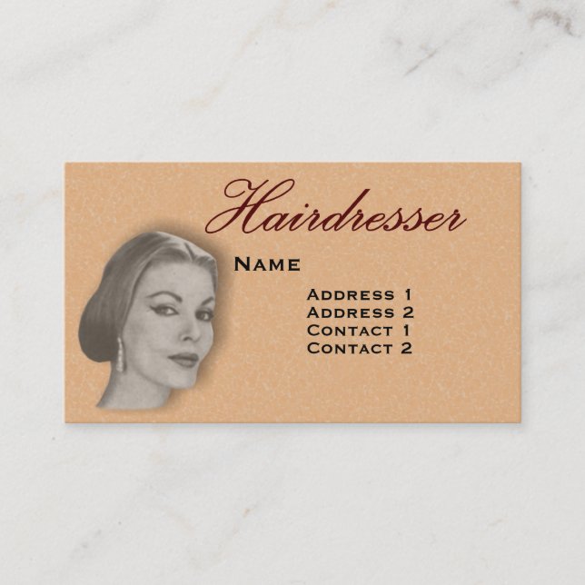 Vintage Friseur-Profil-Geschäfts-Karte #22 2 Visitenkarte (Vorderseite)