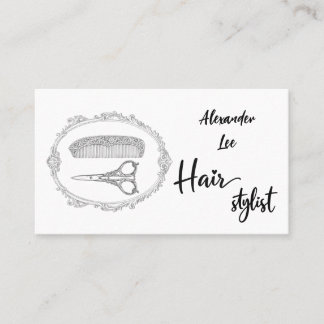 Vintage-Friseur-Schere-Kamm-Geschäftskarte Visitenkarte