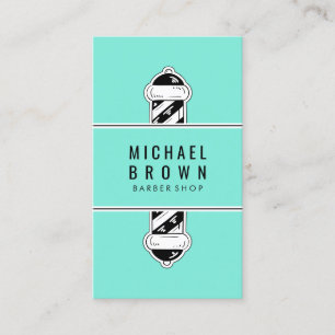 Vintage-Frisörshop-Logo grün Visitenkarte