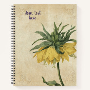 Vintage Fritillaria imperialis oder Kurdische Tulp Notizbuch