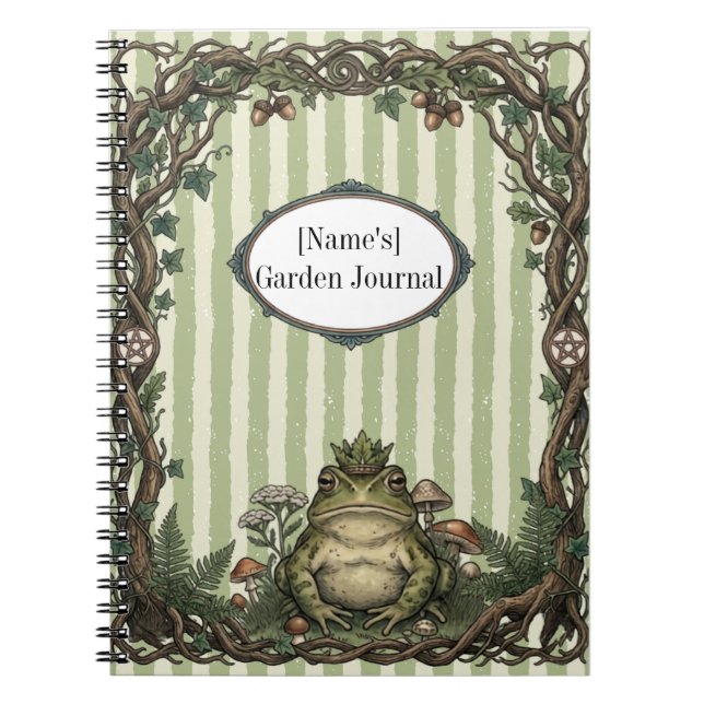 Vintage Frog King Botanical Journal Notizblock (Vorderseite)