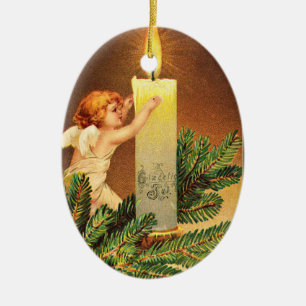 Vintage, Frohe, 1906 Norwegisch, Keramik Ornament