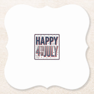 Vintage Frohe 4. Juli patriotische Shirt Design_1 Untersetzer