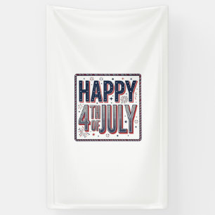 Vintage Frohe 4. Juli Patriotische T-Shirt Gestalt Banner