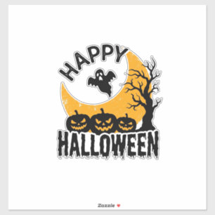 Vintage Frohe Halloween-Geist-Kürbis-Shirt-Design Aufkleber