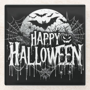 Vintage Frohe Halloween Kunst Glasuntersetzer