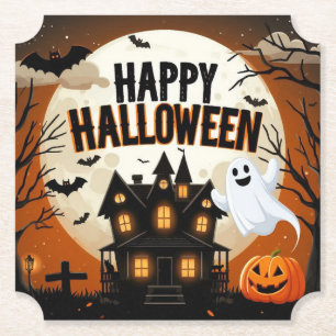 Vintage Frohe Halloween Kunst Untersetzer