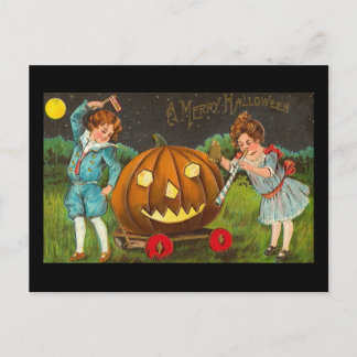 Vintage Frohe Halloween-Postkarte Postkarte