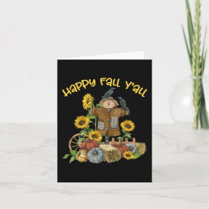 Vintage Frohe Herbst euch alle Vogelscheuche Ernte Karte