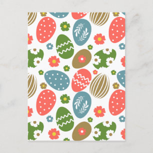 Vintage Frohe Ostern Blüten Ankündigungspostkarte