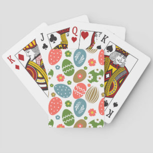 Vintage Frohe Ostern Blüten Spielkarten