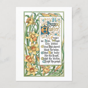 Vintage Frohe Ostern Ornamentaler Text mit Ostergl Feiertagspostkarte