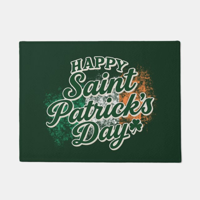 Vintage Frohe St. Patrick's Day Fußmatte (Vorderseite)