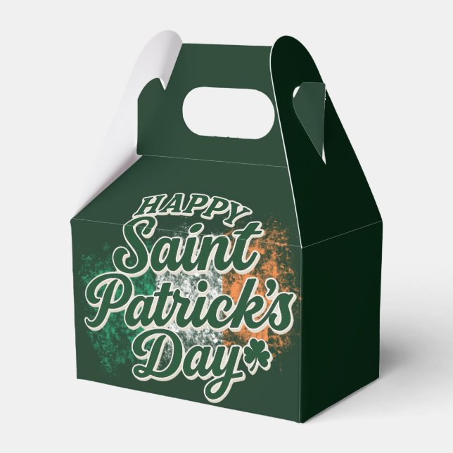 Vintage Frohe St. Patricks Day  Geschenkschachtel (Vorderseite)