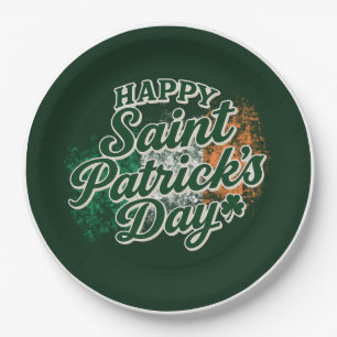 Vintage Frohe St. Patricks Day  Pappteller