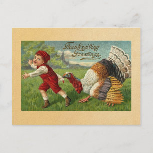 Vintage-Frohe-Thanksgiving-Karte Feiertagspostkarte