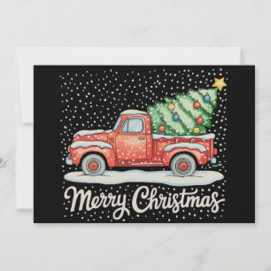 Vintage Frohe Weihnachten altmodischer roter LKW