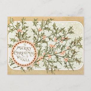 Vintage Frohe Weihnachten an alle Botanische Feier