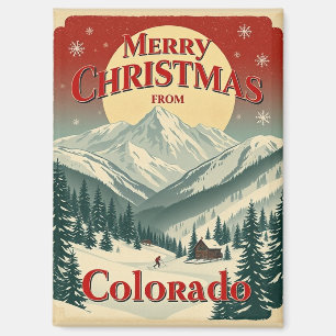 Vintage Frohe Weihnachten aus Colorado Magnet