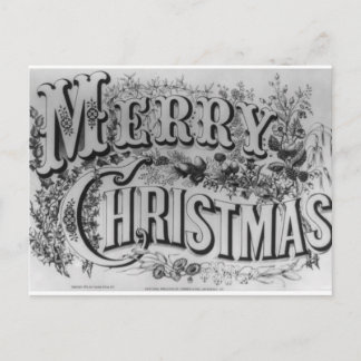 Vintage "frohe Weihnachten" circa 1876 Feiertagspostkarte