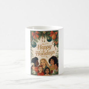 Vintage Frohe Weihnachten Familie Neujahrsbotschaf Kaffeetasse