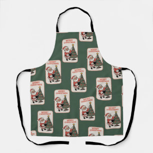 Vintage Frohe Weihnachten Feiertag Santa liest  Schürze